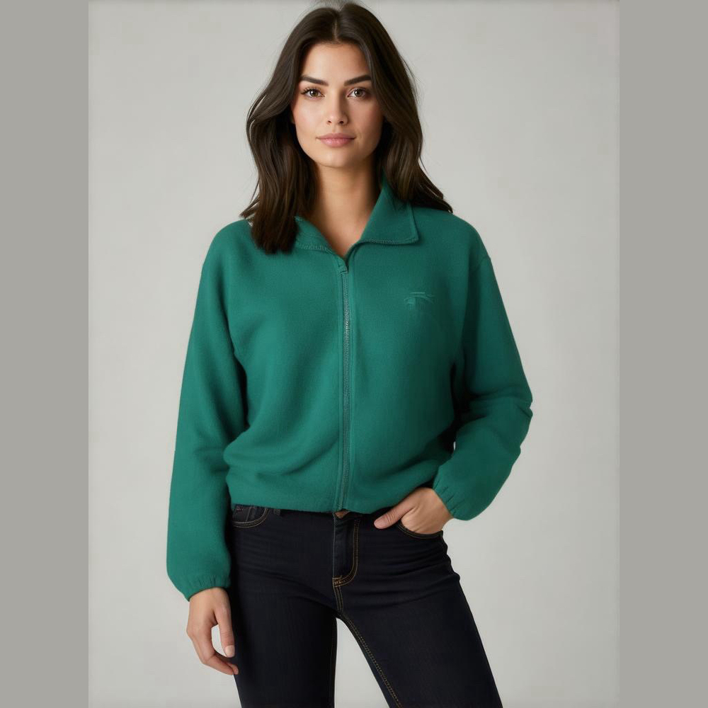 Women's Atletica Green Fleece Jacket Size S